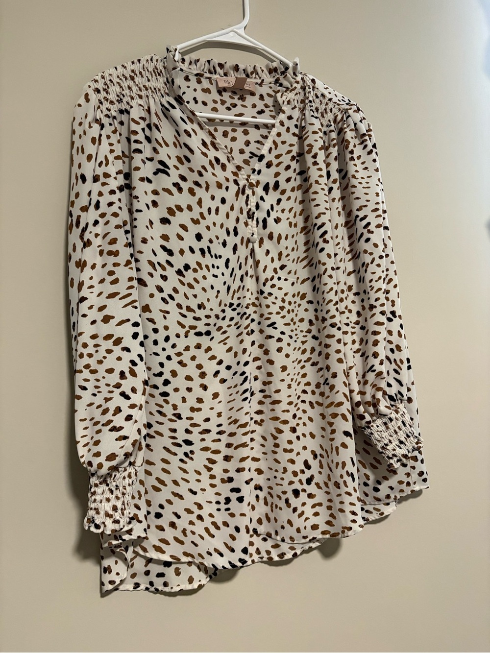Philosophy Cream Blouse with Brown & Black Spot Print